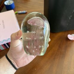 Jellyfish In Glass Decoration Glows In Dark