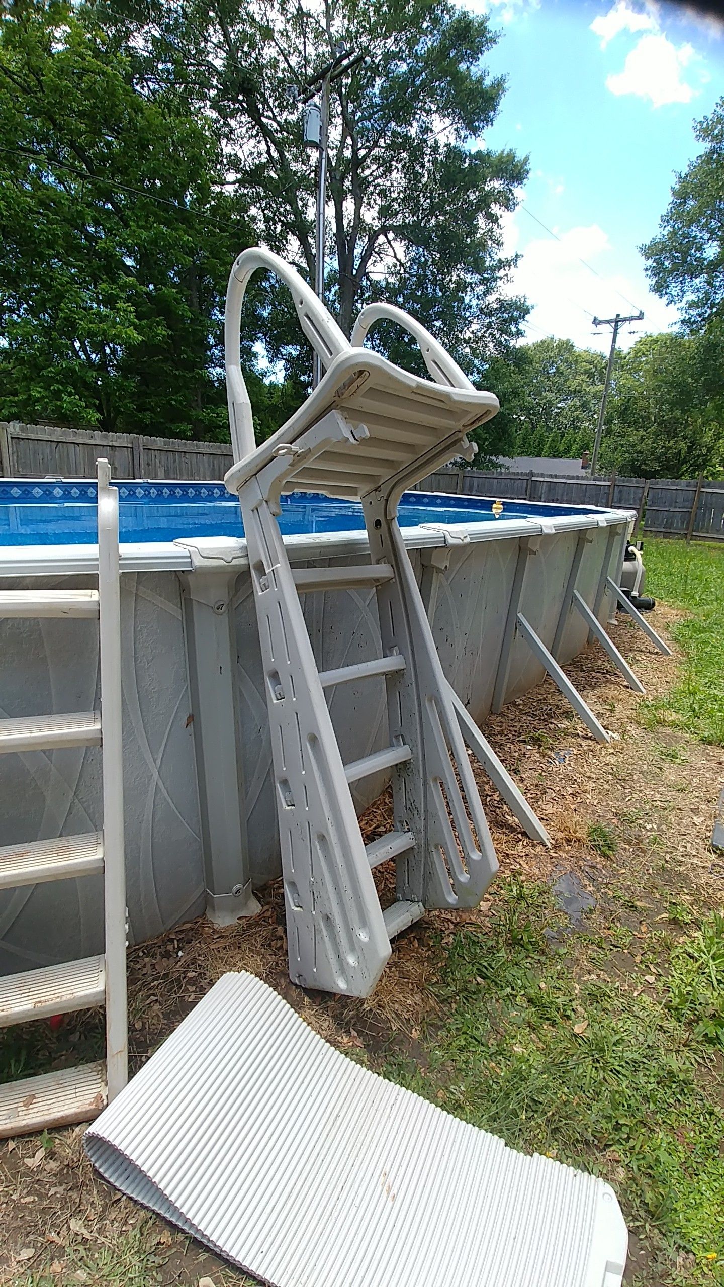 Ladder with Roll Guard
