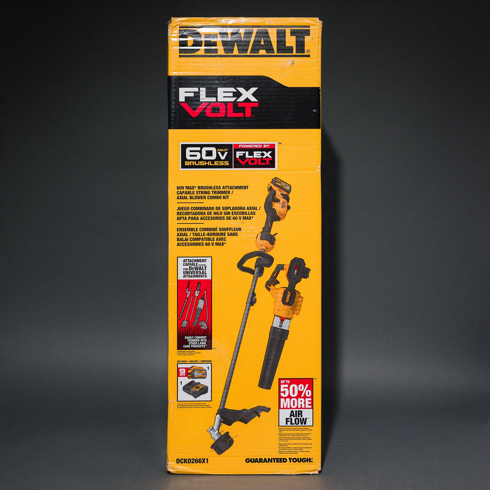 DEWALT FLEXVOLT 60V MAX String Trimmer & Leaf Blower Combo Kit w/ 3 Ah Battery & Charger Included