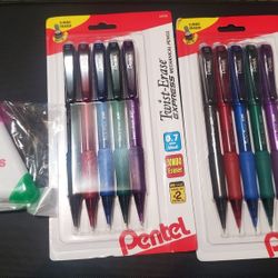 SEALED~Pentel Twist-Erase EXPRESS Mechanical Pencil~2Packs~0.7mm, #2 Medium~5/Pack (QE417FLZBP4)#3