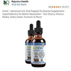 $25- Rejuvica Advanced Uric Acid Support & Cleanse Supplement - Liquid Delivery for Better Absorption - Tart Cherry, Chanca Piedra, Celery Seed