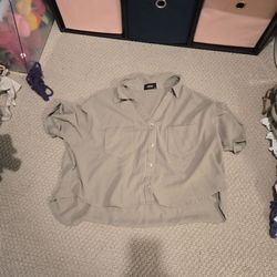 Crop collared shirt