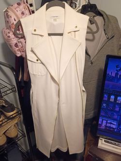 Calvin Klein sleeveless trench coat vest