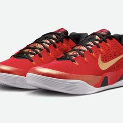Nike Kobe 9 EM Low Protro China University Red and Metallic Gold Men’s Size 10