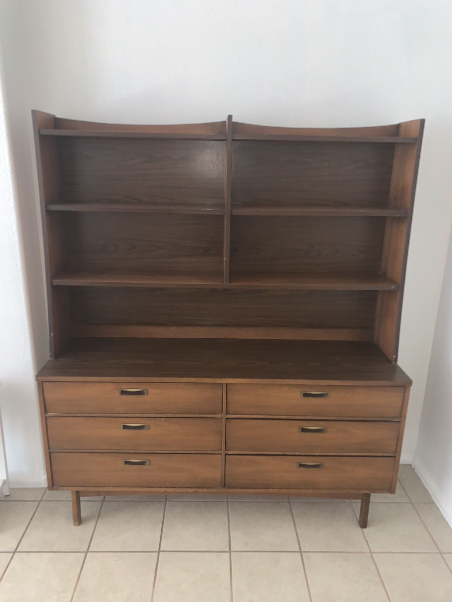 Mid Century Dresser with bookshelf
