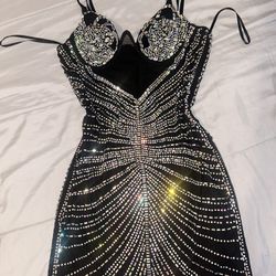 Black Sparkly Birthday Mini Dress