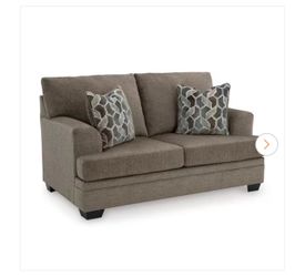 Stonemeade 67 in. Solid Polyester 2-Seat with Reversible Cushions Loveseat in Gray