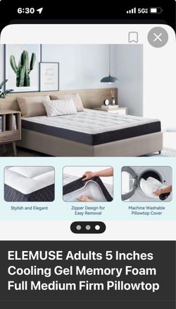 ELEMUSE 5-Inch Cooling Gel Memory Foam Full Mattress