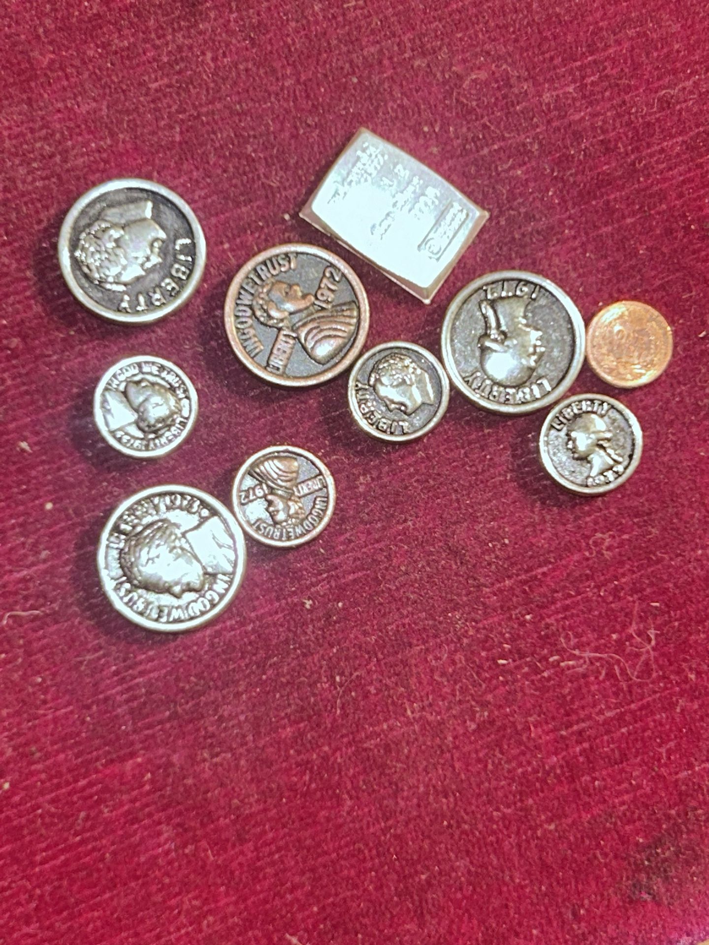 Real Miniature, Silver Coins, And Copper Coins, And 1 G Silver Bar