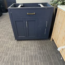 35” Bathroom Vanity In Blue Cabinet Only 