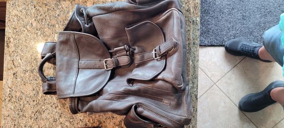 Leather backpack