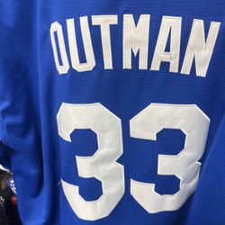 XL Outman Dodgers Blue Baseball Jersey 