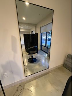 Large Black Full-Length Wall Mirror – 72” x 36”