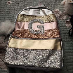 NEW Justice Glitter Stripe Backpack Initial G back to school

