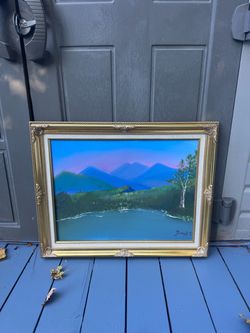 Framed landscape painting