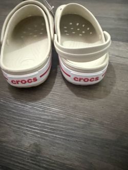 Crocs Clog Sandals White with Red Logo