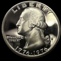 25 cents 1976 S. 40% Silver. Proof, Collectible 
