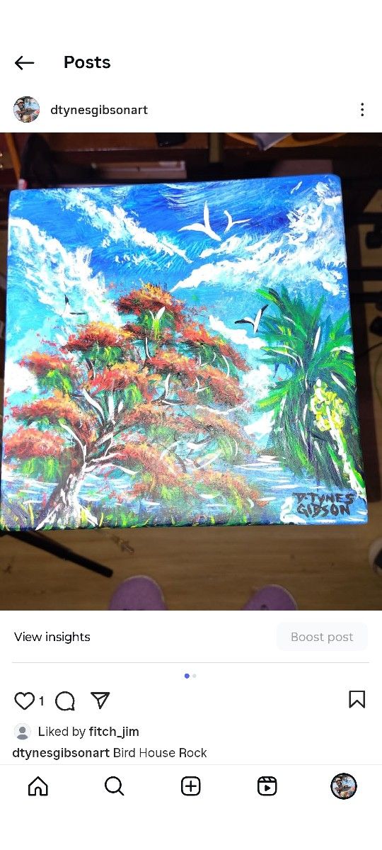 Royal Poinciana Bird House Rock