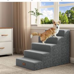 550-YITAHOME Dog Stairs, Pet Stairs for Small Dog, Pet Steps for Bed and Couch with Support Boards, Non-Slip Balanced Dog Steps for Injured and Elderl