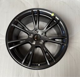 19” Tesla Model Y Gunmetal Gray Gloss Charcoal Single Rims 1x One Rim New Tesla Gemini Wheel