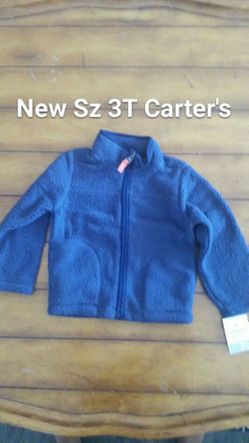 New boys Sz 3T Carter's fall winter fleece jacket zip up nwt