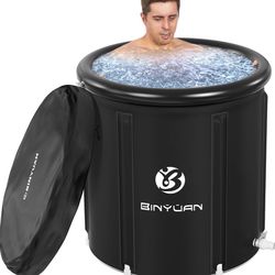 BINYUAN XL Large Ice Bath Tub for Athletes With Cover 106 Gallons Cold Plunge Tub for Recovery, Portable Ice Bath Plunge Pool Suitable for 