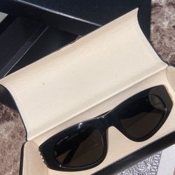 Balenciaga BB0095S 001 Black Sunglasses – Made in Italy – Gold BB Logo – 100% Authentic