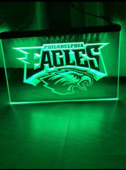 EAGLES LED NEON GREEN LIGHT SIGN 8x12