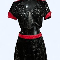 Dolls Kill Black Faux Leather Vinyl Nurse Halloween Costume