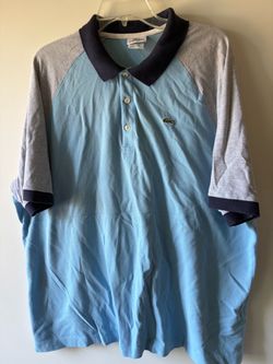 Lacoste Men's Light Blue & Gray Colorblock Polo Shirt size 8
