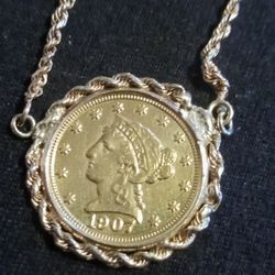 1907 Gold Coin Necklace