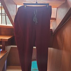 Figs Petite Burgandy 3XL Jogger Scrub Pants + Top