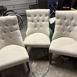 Three Dining Chairs Well Used 