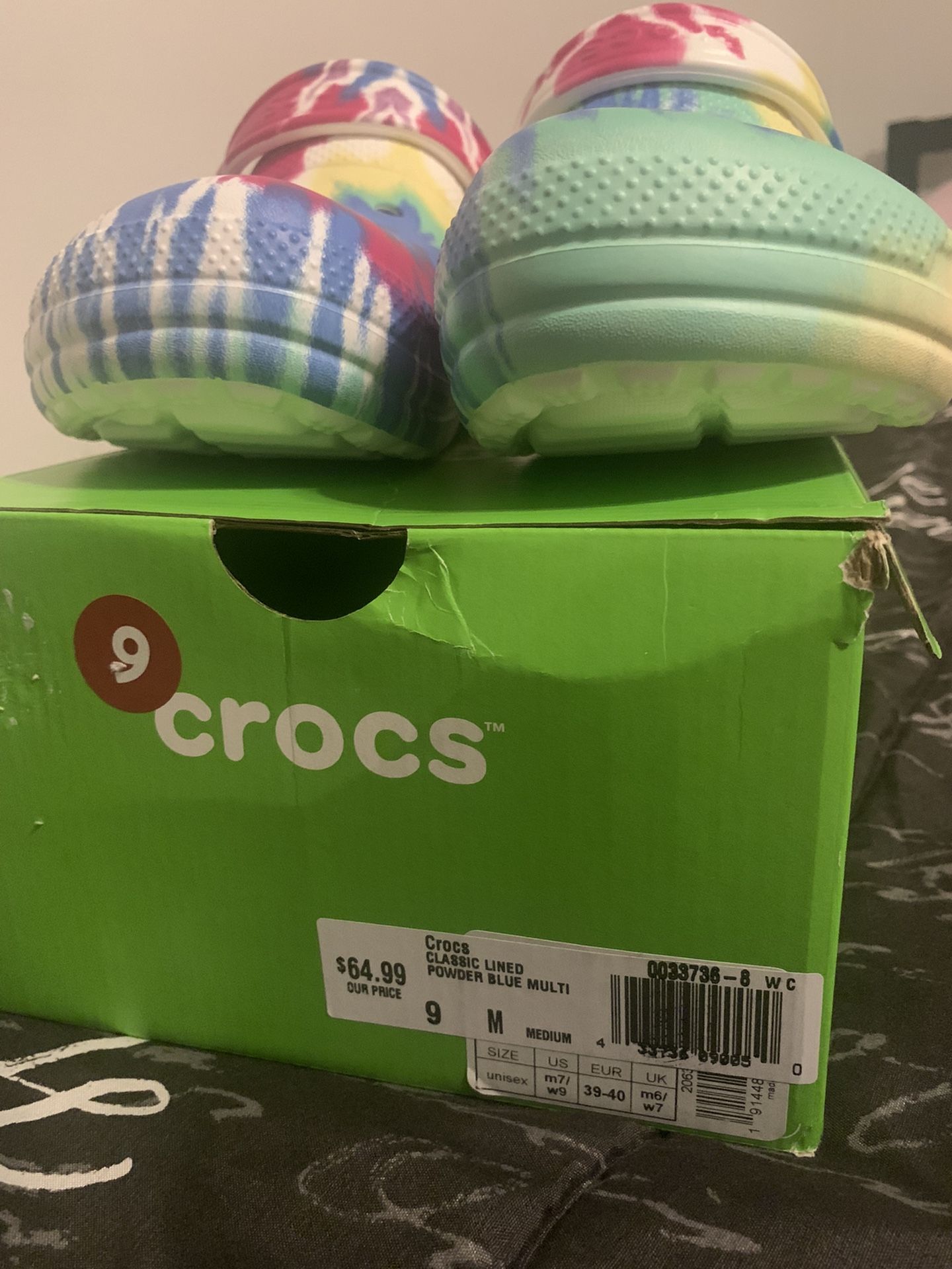 Lined Tie Dye Customized Crocs for Sale in Gastonia, NC - OfferUp