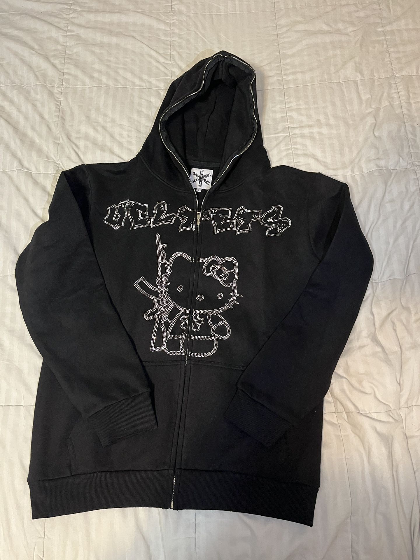 Large Hello Kitty Rhinestone zip up
