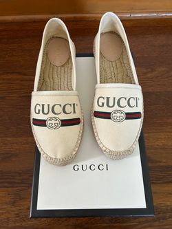 Gucci Printed Espadrilles Flats in White