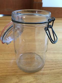 Vintage 1L Liter Hermétique Glass Bale Wire Flip Top Lid Jar