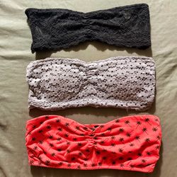 Lot of 3 Rue 21/Hype Strapless Bandeau Bralettes Bras Floral Lace Small -Summer