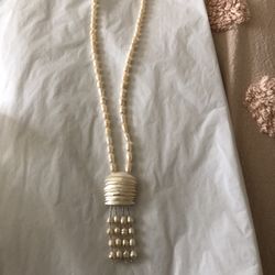 Cultured Pearl Necklace With Matching Medallion 