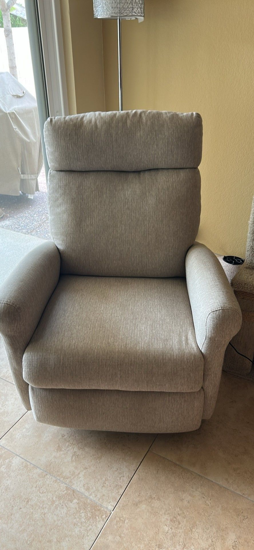 Cloth Recliner Grey/Beige
