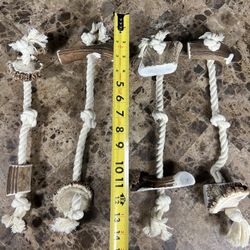 Elk Antler Cotton Rope Dog Chew Toy