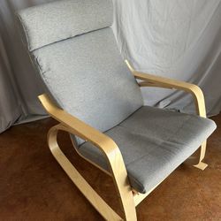 IKEA POÄNG Rocking Chair, birch veneer, gray cushion