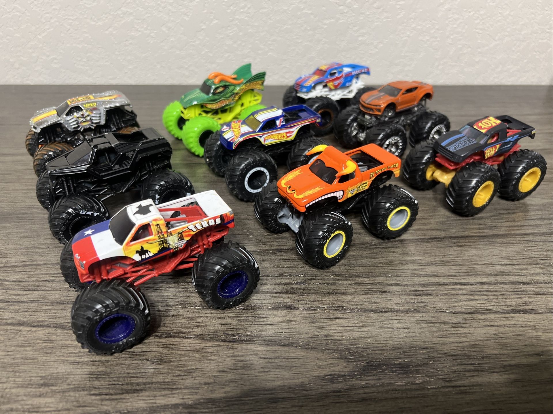 Monster Jam And Hot Wheels Monster Truck Lot Of 9