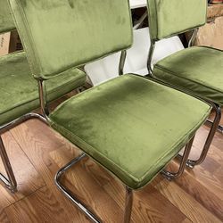 GrandNoor Green Velvet Dining Chairs,Mid Century