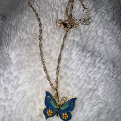 Gucci Vintage Enamel Butterfly Charm Zipper Pull -Signed 