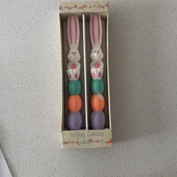 Vintage Bunny Taper Candles - In Original Box - NEW