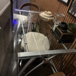 Modern Glass Table + 3 Chairs – Perfect for Small Spaces!