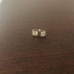 Pandora Square Sparkle Halo Stud Earrings