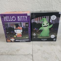 Nightmare Before Christmas Oogie BOOGIE And Hello Kitty Witch Inflatable Decorations