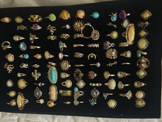 Large Lot of Boho Fashion Rings